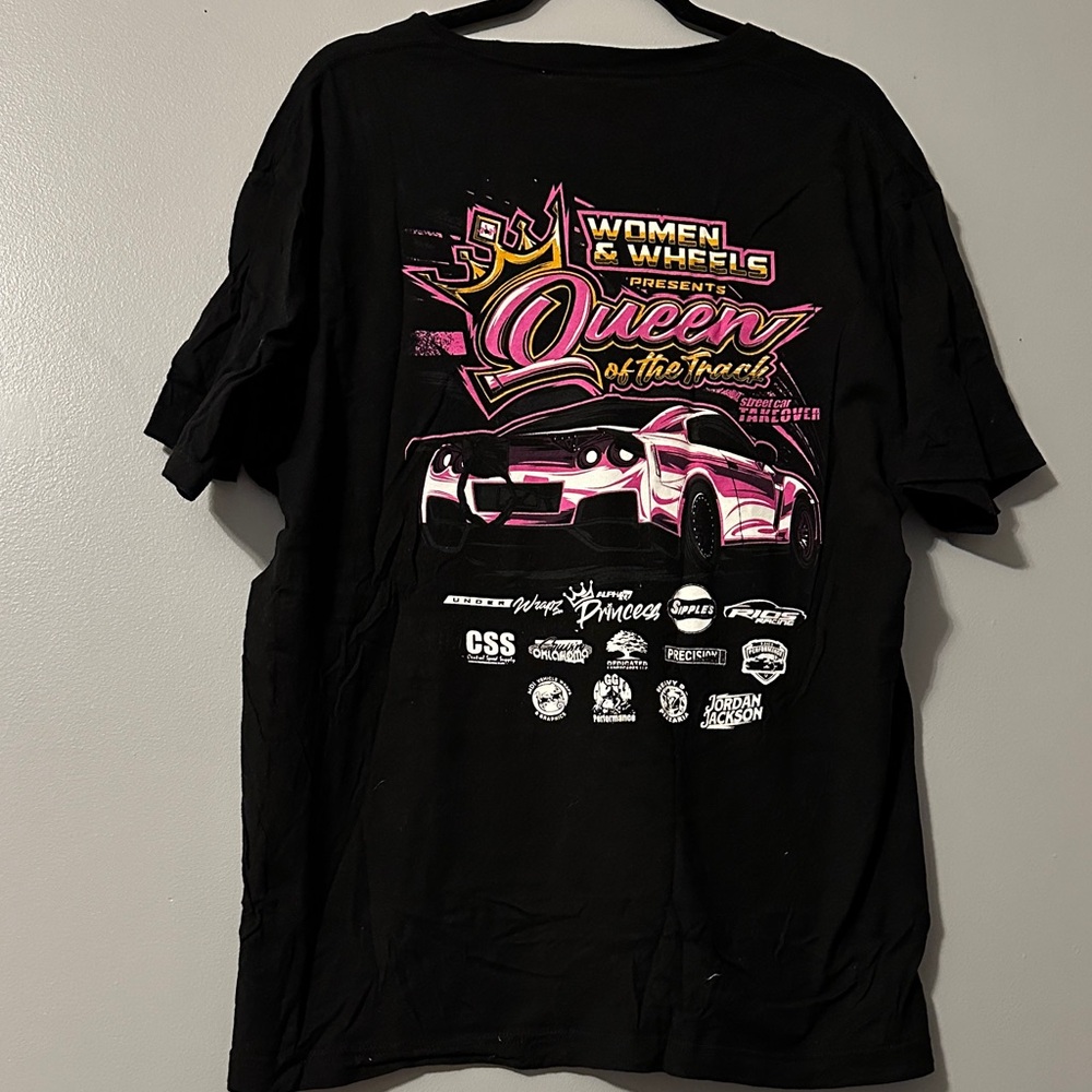Queen of the Track Women & Wheels Black T-Shirt